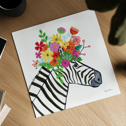 Decorative Animals I by Farida Zaman. Shown as a detailed flat fine art print, highlighting archival giclee quality. Available as an archival giclee rolled canvas, fine art paper, or poster print. SKU 62752a.