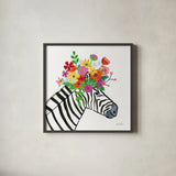 Decorative Animals I by Farida Zaman. Shown in a sleek black glass frame for a contemporary gallery look. Available as an archival giclee rolled canvas, fine art paper, or poster print. SKU 62752a.