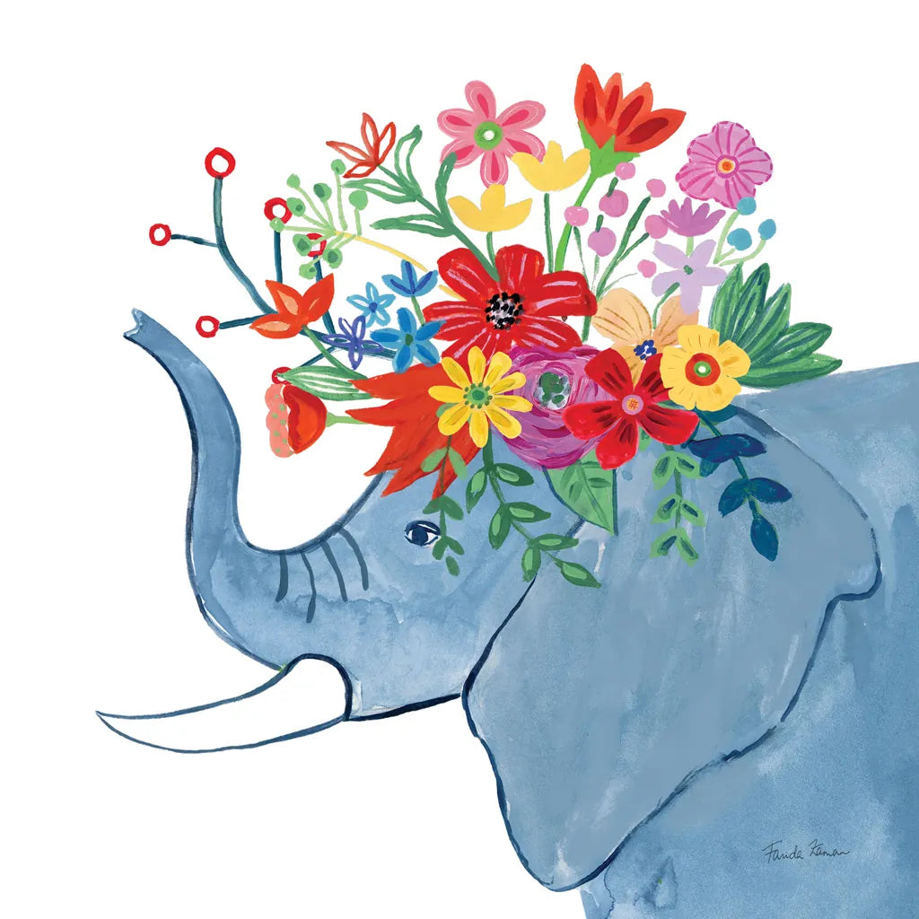 Decorative Animals II by Farida Zaman. SKU 62753a. Archival Giclee Fine art print for wall decor.