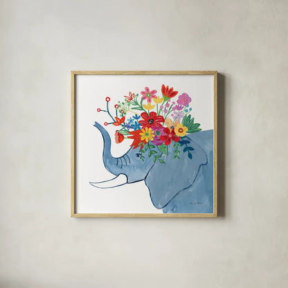Decorative Animals II by Farida Zaman. Shown in a natural wood glass frame for a timeless modern aesthetic. Available as an archival giclee rolled canvas, fine art paper, or poster print. SKU 62753a.