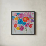 Delicate Flair I by Farida Zaman. Shown in a sleek black glass frame for a contemporary gallery look. Available as an archival giclee rolled canvas, fine art paper, or poster print. SKU 38699a.