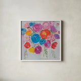 Delicate Flair I by Farida Zaman. Shown in a crisp white glass frame for a clean and minimalist style. Available as an archival giclee rolled canvas, fine art paper, or poster print. SKU 38699a.