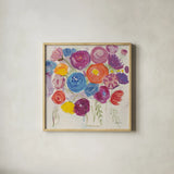 Delicate Flair I Pastel by Farida Zaman. Shown in a natural wood glass frame for a timeless modern aesthetic. Available as an archival giclee rolled canvas, fine art paper, or poster print. SKU 42905a.