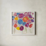 Delicate Flair I Pastel by Farida Zaman. Shown in a crisp white glass frame for a clean and minimalist style. Available as an archival giclee rolled canvas, fine art paper, or poster print. SKU 42905a.