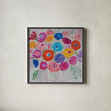 Delicate Flair II by Farida Zaman. Shown in a sleek black glass frame for a contemporary gallery look. Available as an archival giclee rolled canvas, fine art paper, or poster print. SKU 38700a.