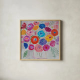 Delicate Flair II by Farida Zaman. Shown in a natural wood glass frame for a timeless modern aesthetic. Available as an archival giclee rolled canvas, fine art paper, or poster print. SKU 38700a.