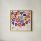 Delicate Flair II Pastel by Farida Zaman. Shown in a natural wood glass frame for a timeless modern aesthetic. Available as an archival giclee rolled canvas, fine art paper, or poster print. SKU 42906a.