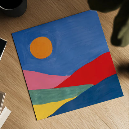 Desert Landscape I by Farida Zaman. Shown as a detailed flat fine art print, highlighting archival giclee quality. Available as an archival giclee rolled canvas, fine art paper, or poster print. SKU 65333a.