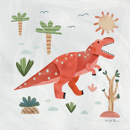 Dino Fun IV by Farida Zaman. SKU 90110a. Archival Giclee Fine art print for wall decor.