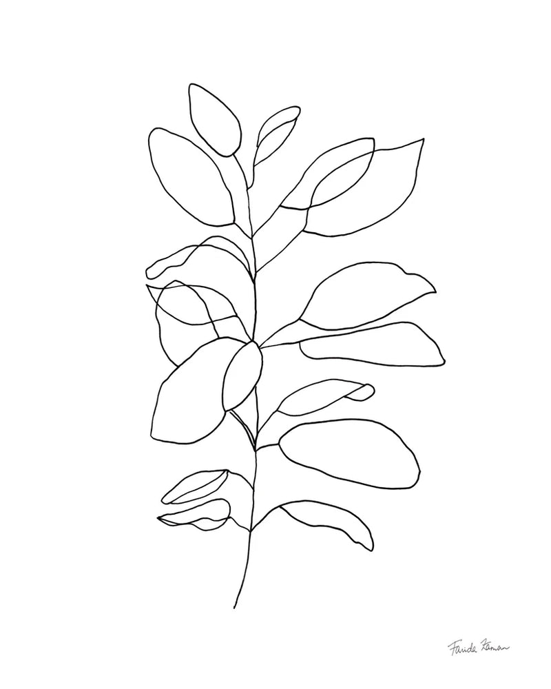 Doodle Leaves I by Farida Zaman