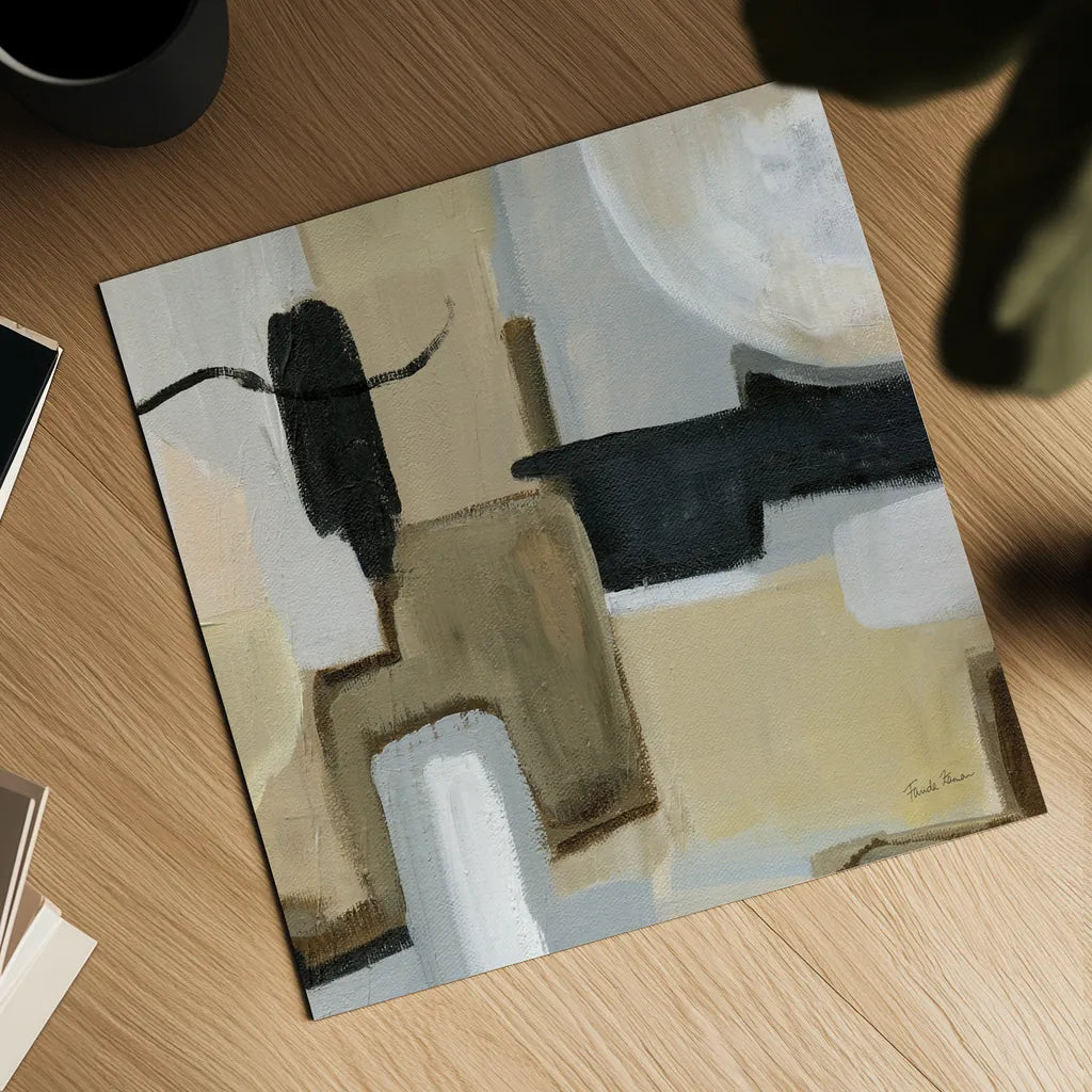 Earthy Abstract I by Farida Zaman. Shown as a detailed flat fine art print, highlighting archival giclee quality. Available as an archival giclee rolled canvas, fine art paper, or poster print. SKU 61073a.