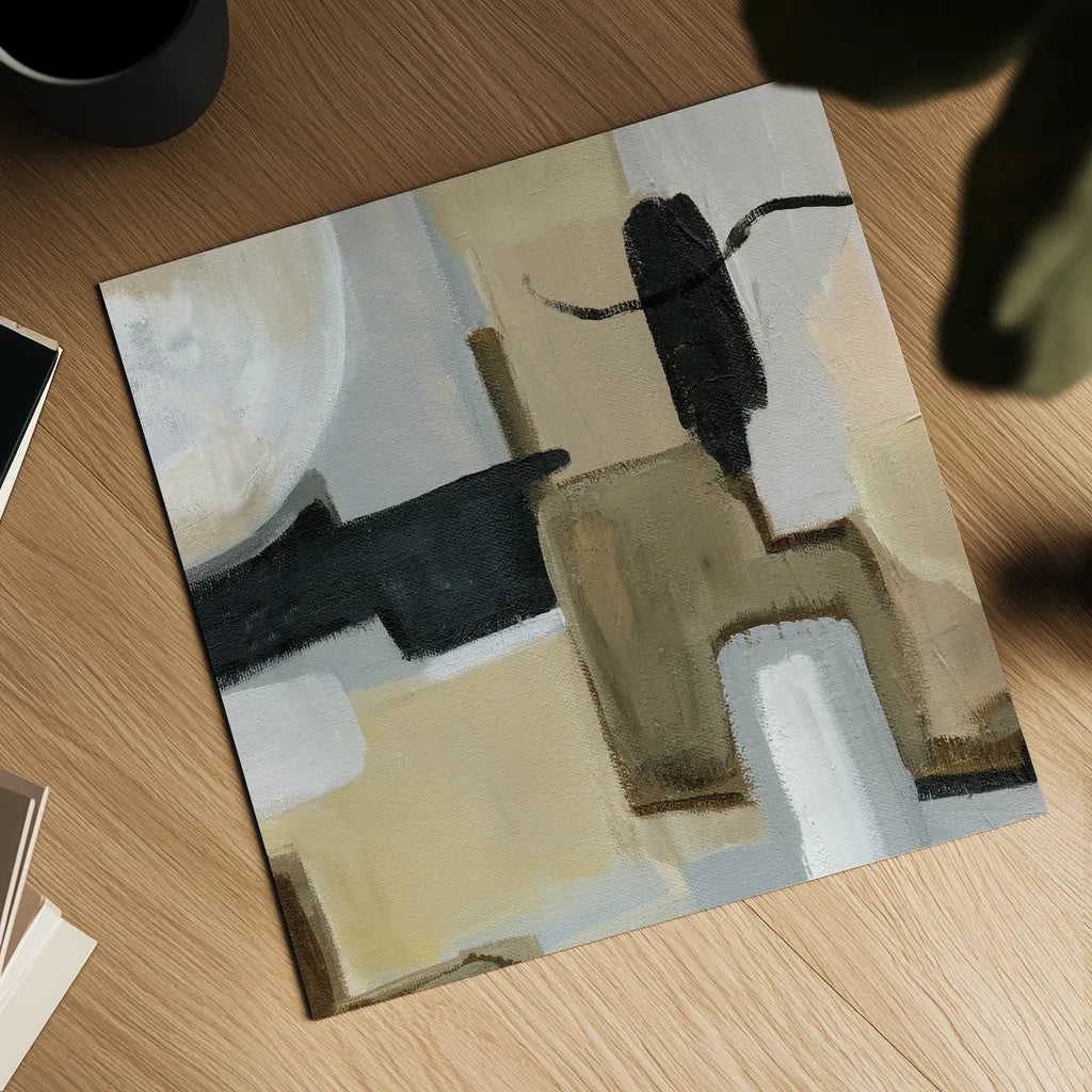 Earthy Abstract I Flipped by Farida Zaman. Shown as a detailed flat fine art print, highlighting archival giclee quality. Available as an archival giclee rolled canvas, fine art paper, or poster print. SKU 67341a.