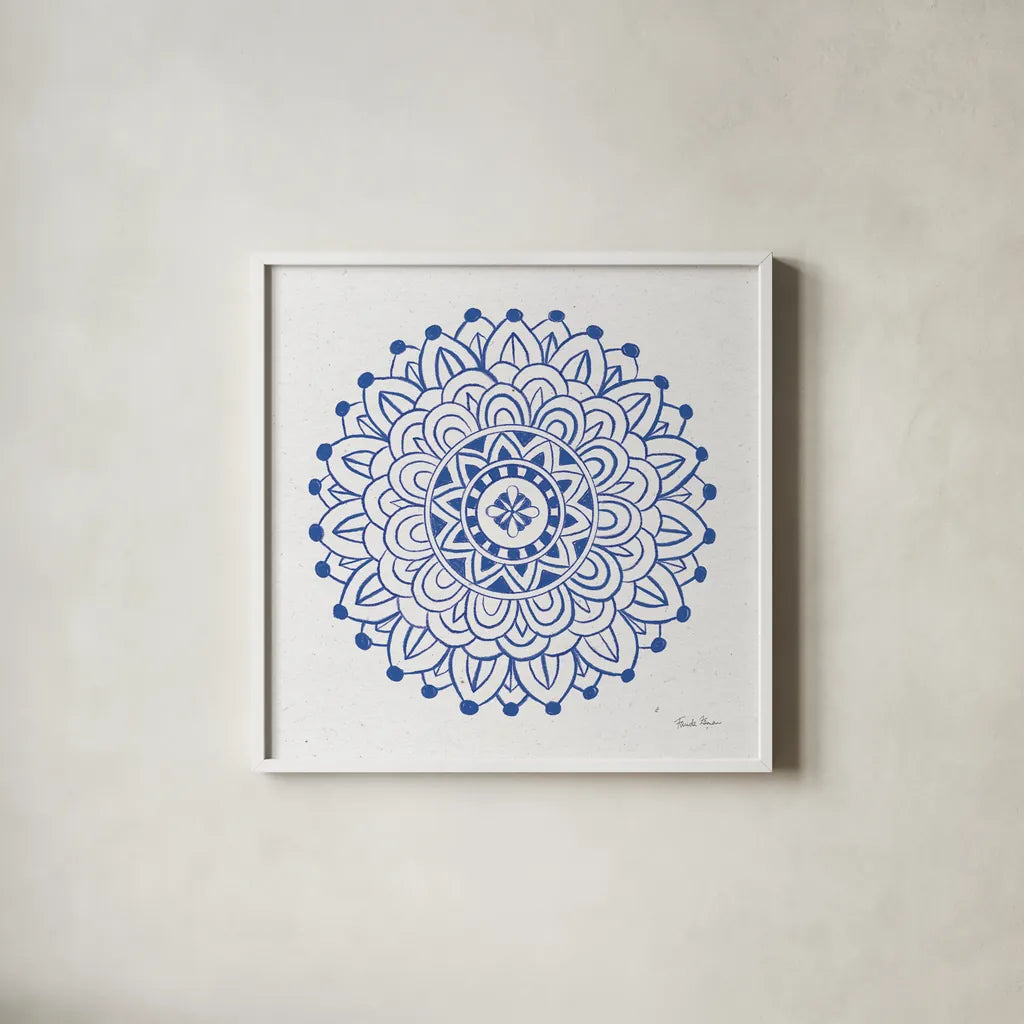 Eastern Dreams I by Farida Zaman. Shown in a crisp white glass frame for a clean and minimalist style. Available as an archival giclee rolled canvas, fine art paper, or poster print. SKU 64608a.