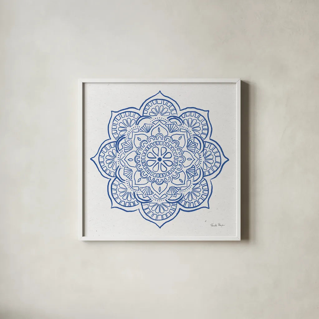 Eastern Dreams II by Farida Zaman. Shown in a crisp white glass frame for a clean and minimalist style. Available as an archival giclee rolled canvas, fine art paper, or poster print. SKU 64609a.