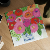 Elegant Bouquet by Farida Zaman. Shown as a detailed flat fine art print, highlighting archival giclee quality. Available as an archival giclee rolled canvas, fine art paper, or poster print. SKU 96317a.