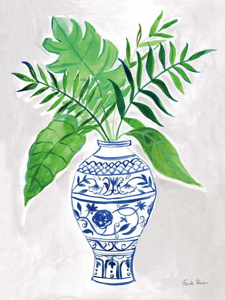 Elegant Chinoiserie I Gray by Farida Zaman