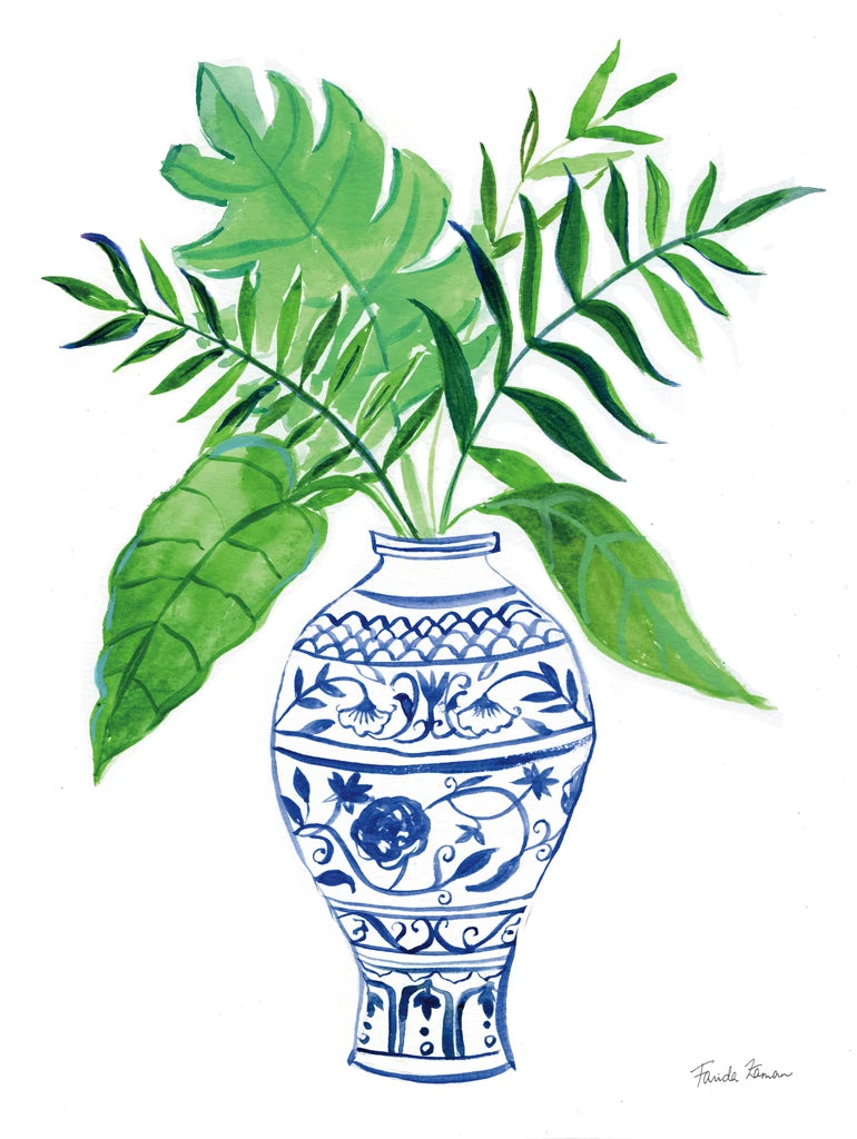 Elegant Chinoiserie I White by Farida Zaman