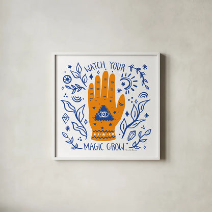 Everyday Mystic I by Farida Zaman. Shown in a crisp white glass frame for a clean and minimalist style. Available as an archival giclee rolled canvas, fine art paper, or poster print. SKU 85724a.