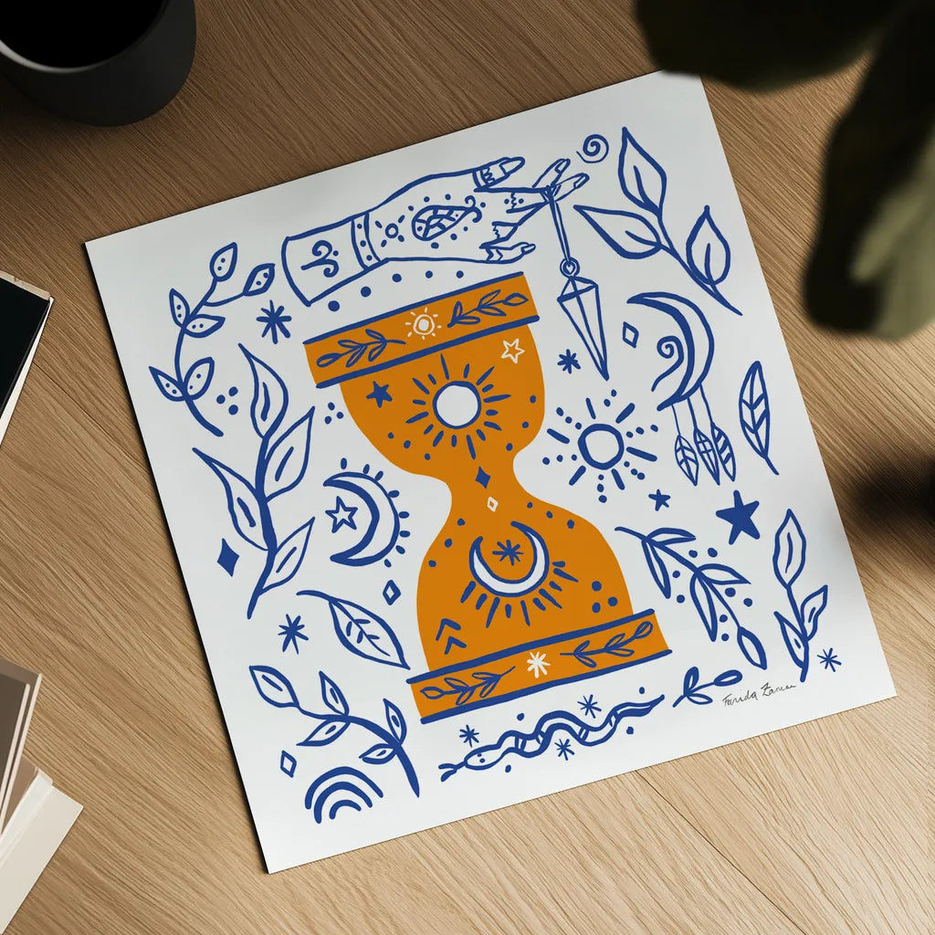 Everyday Mystic III by Farida Zaman. Shown as a detailed flat fine art print, highlighting archival giclee quality. Available as an archival giclee rolled canvas, fine art paper, or poster print. SKU 85726a.