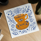 Everyday Mystic IV by Farida Zaman. Shown as a detailed flat fine art print, highlighting archival giclee quality. Available as an archival giclee rolled canvas, fine art paper, or poster print. SKU 85727a.