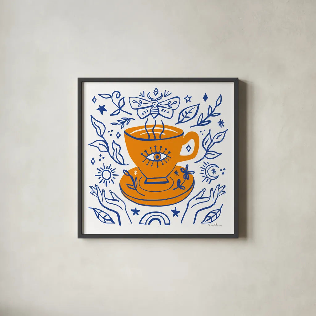 Everyday Mystic IV by Farida Zaman. Shown in a sleek black glass frame for a contemporary gallery look. Available as an archival giclee rolled canvas, fine art paper, or poster print. SKU 85727a.