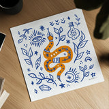 Everyday Mystic V by Farida Zaman. Shown as a detailed flat fine art print, highlighting archival giclee quality. Available as an archival giclee rolled canvas, fine art paper, or poster print. SKU 85728a.