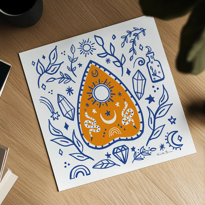 Everyday Mystic VI by Farida Zaman. Shown as a detailed flat fine art print, highlighting archival giclee quality. Available as an archival giclee rolled canvas, fine art paper, or poster print. SKU 85729a.