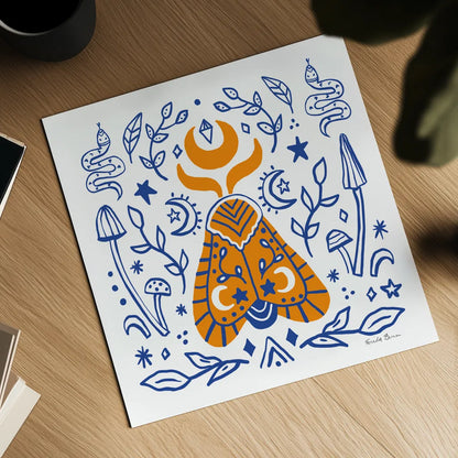 Everyday Mystic VII by Farida Zaman. Shown as a detailed flat fine art print, highlighting archival giclee quality. Available as an archival giclee rolled canvas, fine art paper, or poster print. SKU 85730a.