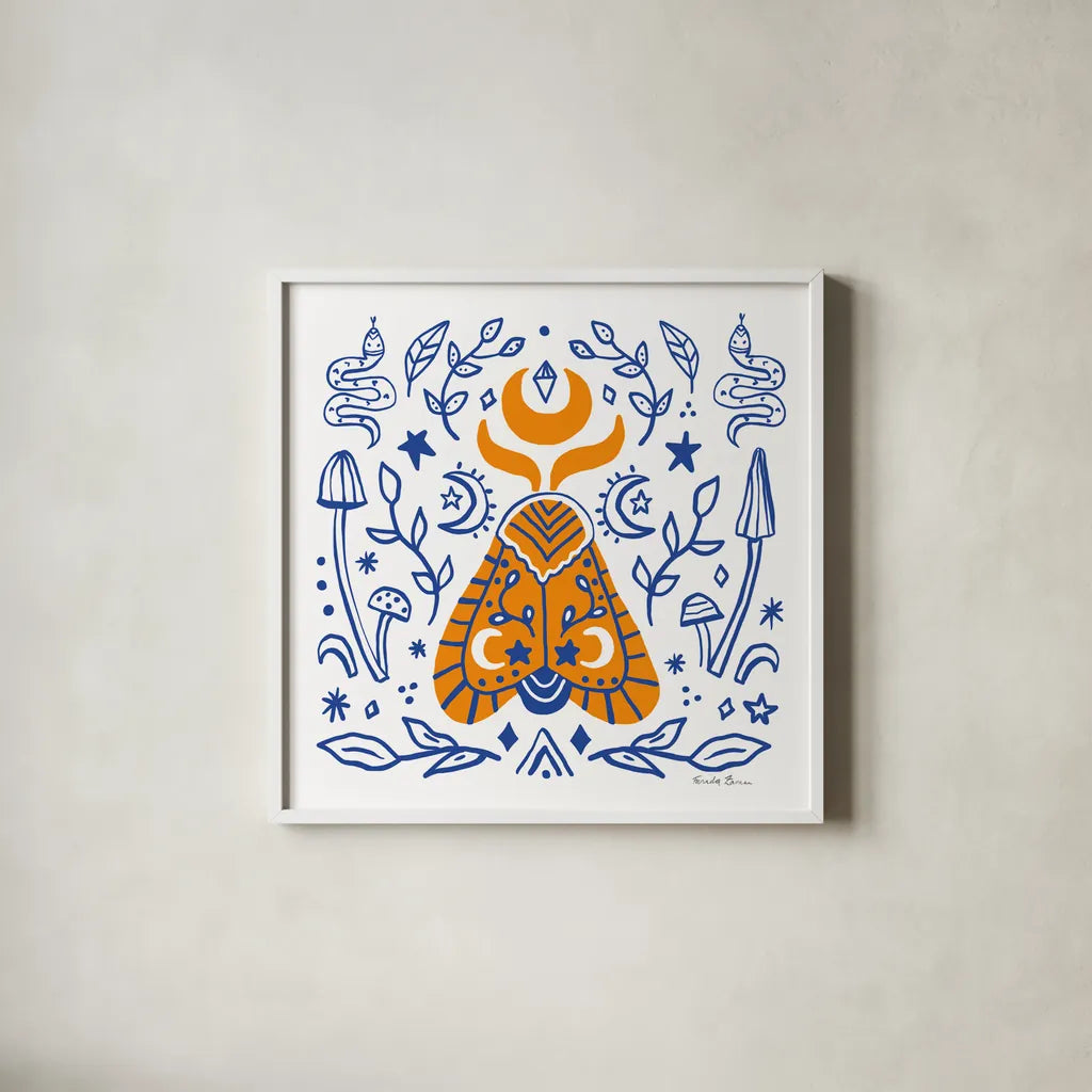 Everyday Mystic VII by Farida Zaman. Shown in a crisp white glass frame for a clean and minimalist style. Available as an archival giclee rolled canvas, fine art paper, or poster print. SKU 85730a.