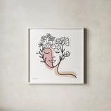 Face of Spring II by Farida Zaman. Shown in a crisp white glass frame for a clean and minimalist style. Available as an archival giclee rolled canvas, fine art paper, or poster print. SKU 64607a.