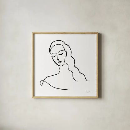 Faces III by Farida Zaman. Shown in a natural wood glass frame for a timeless modern aesthetic. Available as an archival giclee rolled canvas, fine art paper, or poster print. SKU 53908a.