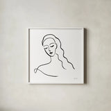 Faces III by Farida Zaman. Shown in a crisp white glass frame for a clean and minimalist style. Available as an archival giclee rolled canvas, fine art paper, or poster print. SKU 53908a.