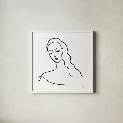 Faces III by Farida Zaman. Shown in a crisp white glass frame for a clean and minimalist style. Available as an archival giclee rolled canvas, fine art paper, or poster print. SKU 53908a.