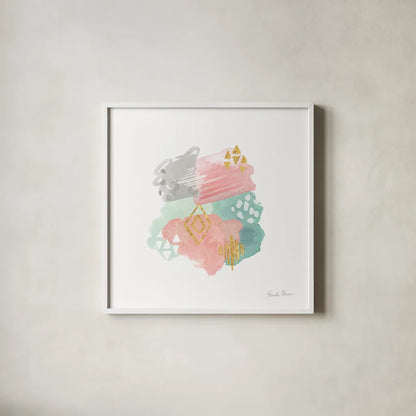 Faridas Abstract II by Farida Zaman. Shown in a crisp white glass frame for a clean and minimalist style. Available as an archival giclee rolled canvas, fine art paper, or poster print. SKU 48742a.