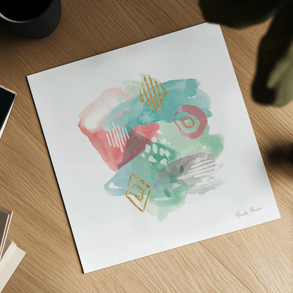 Faridas Abstract III by Farida Zaman. Shown as a detailed flat fine art print, highlighting archival giclee quality. Available as an archival giclee rolled canvas, fine art paper, or poster print. SKU 48743a.