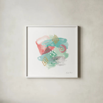 Faridas Abstract III by Farida Zaman. Shown in a crisp white glass frame for a clean and minimalist style. Available as an archival giclee rolled canvas, fine art paper, or poster print. SKU 48743a.