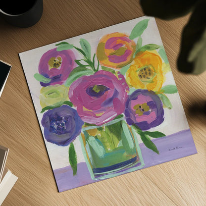 Faridas Bouquet by Farida Zaman. Shown as a detailed flat fine art print, highlighting archival giclee quality. Available as an archival giclee rolled canvas, fine art paper, or poster print. SKU 96318a.