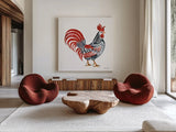 Farm Beauty I by Farida Zaman. Shown as extra-large giant wall art in a modern living room. Available as an archival giclee rolled canvas, fine art paper, or poster print. SKU 61552a.