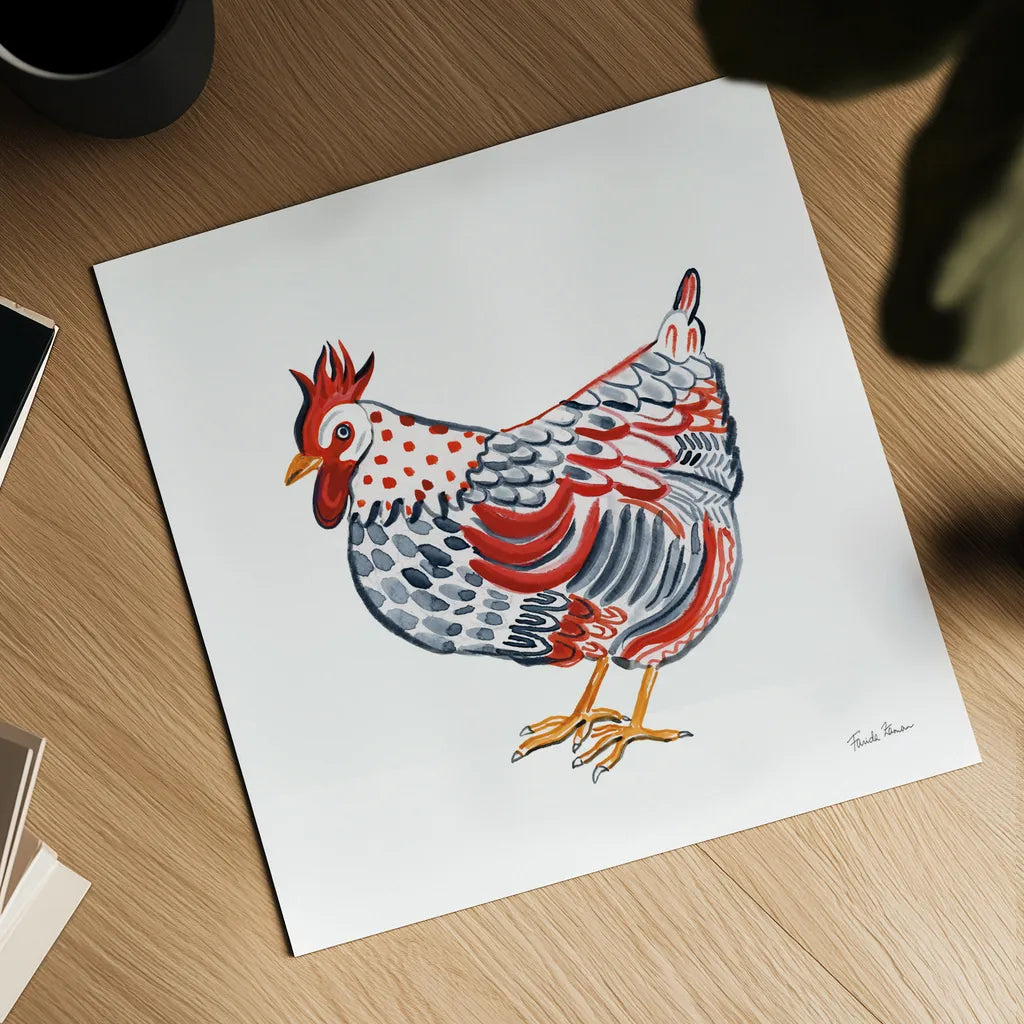 Farm Beauty II by Farida Zaman. Shown as a detailed flat fine art print, highlighting archival giclee quality. Available as an archival giclee rolled canvas, fine art paper, or poster print. SKU 61553a.