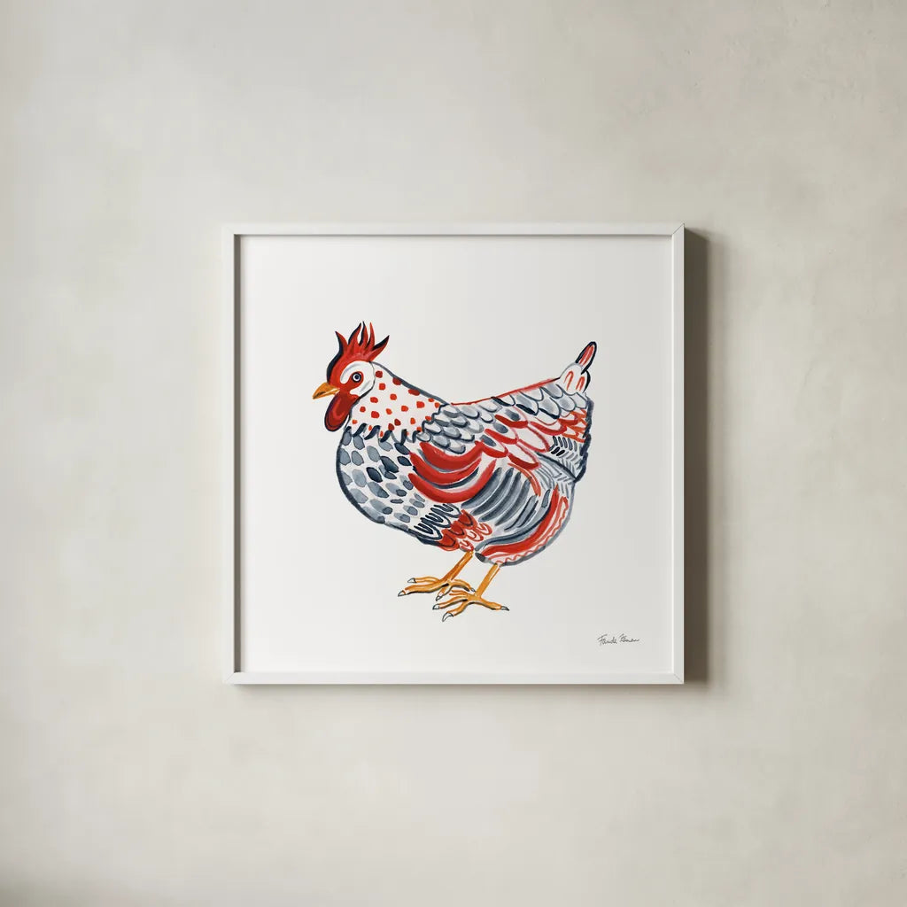 Farm Beauty II by Farida Zaman. Shown in a crisp white glass frame for a clean and minimalist style. Available as an archival giclee rolled canvas, fine art paper, or poster print. SKU 61553a.