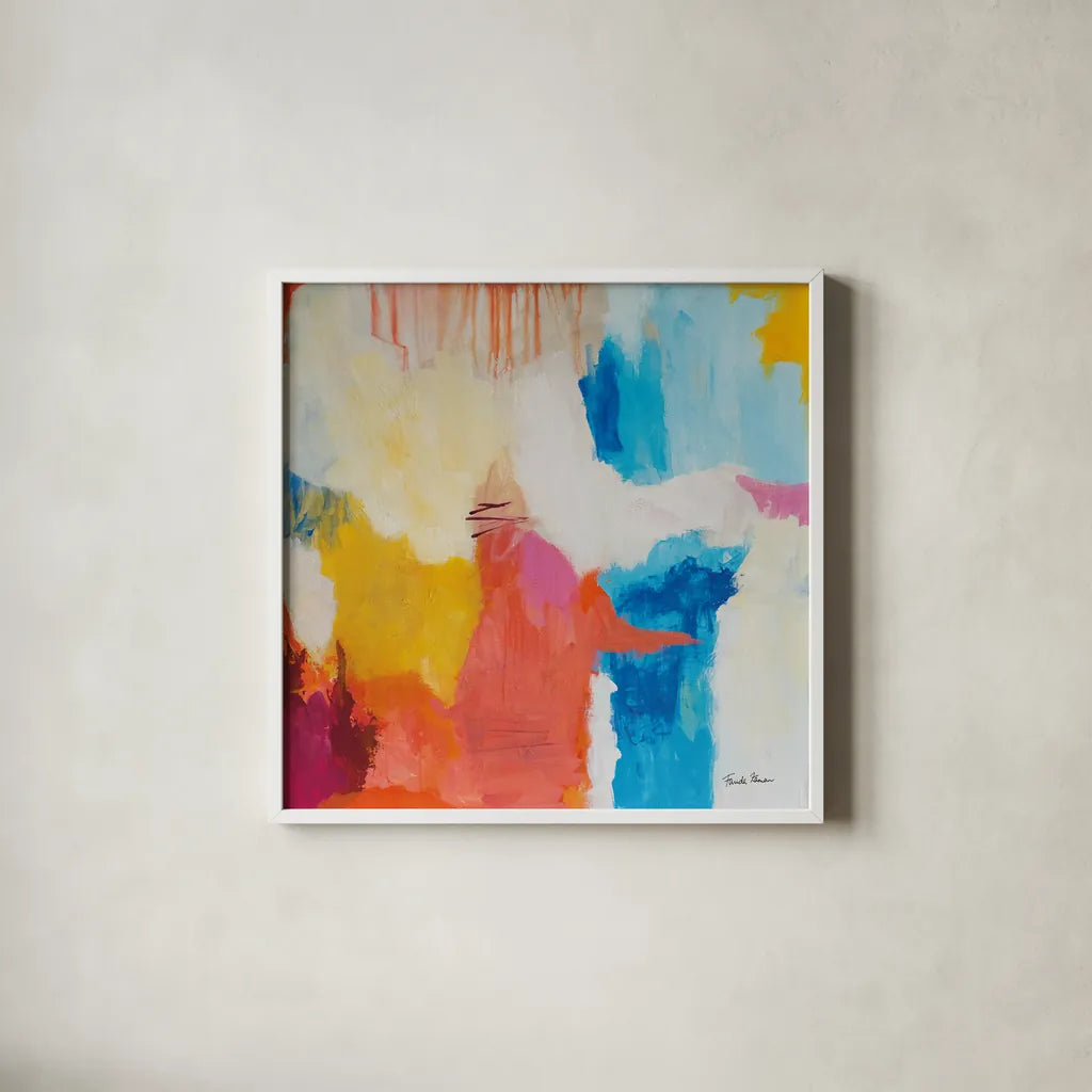 Feeling Zen by Farida Zaman. Shown in a crisp white glass frame for a clean and minimalist style. Available as an archival giclee rolled canvas, fine art paper, or poster print. SKU 38692a.