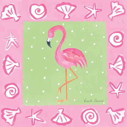 Flamingo Dance II by Farida Zaman. SKU 33097a. Archival Giclee Fine art print for wall decor.