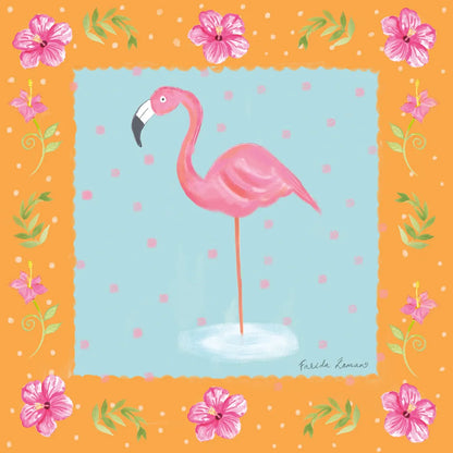 Flamingo Dance IV by Farida Zaman. SKU 33099a. Archival Giclee Fine art print for wall decor.