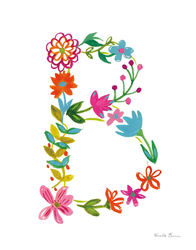 Floral Alphabet Letter II by Farida Zaman