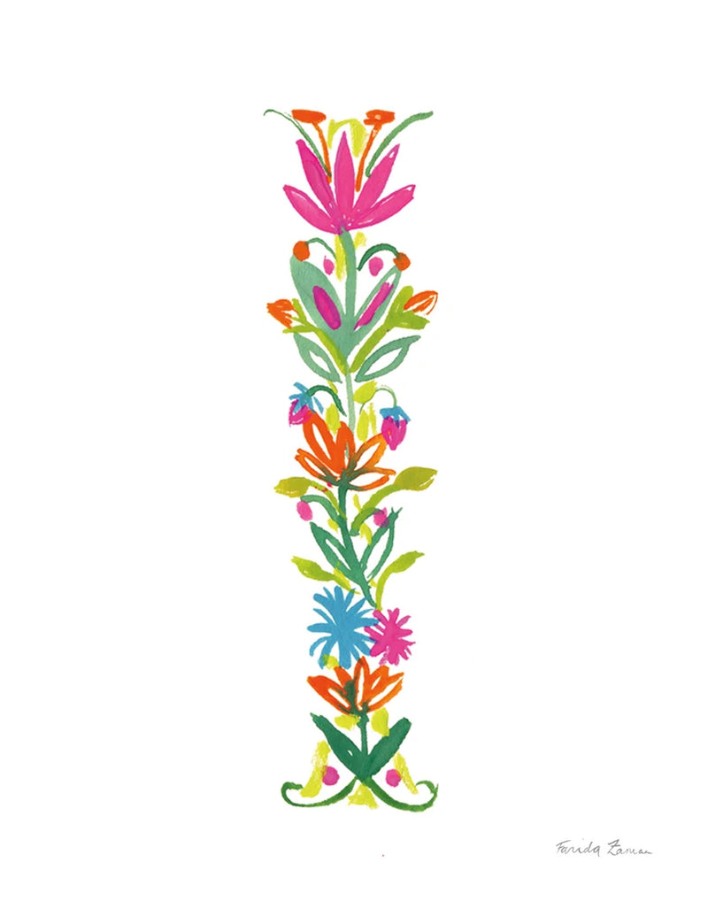 Floral Alphabet Letter IX by Farida Zaman