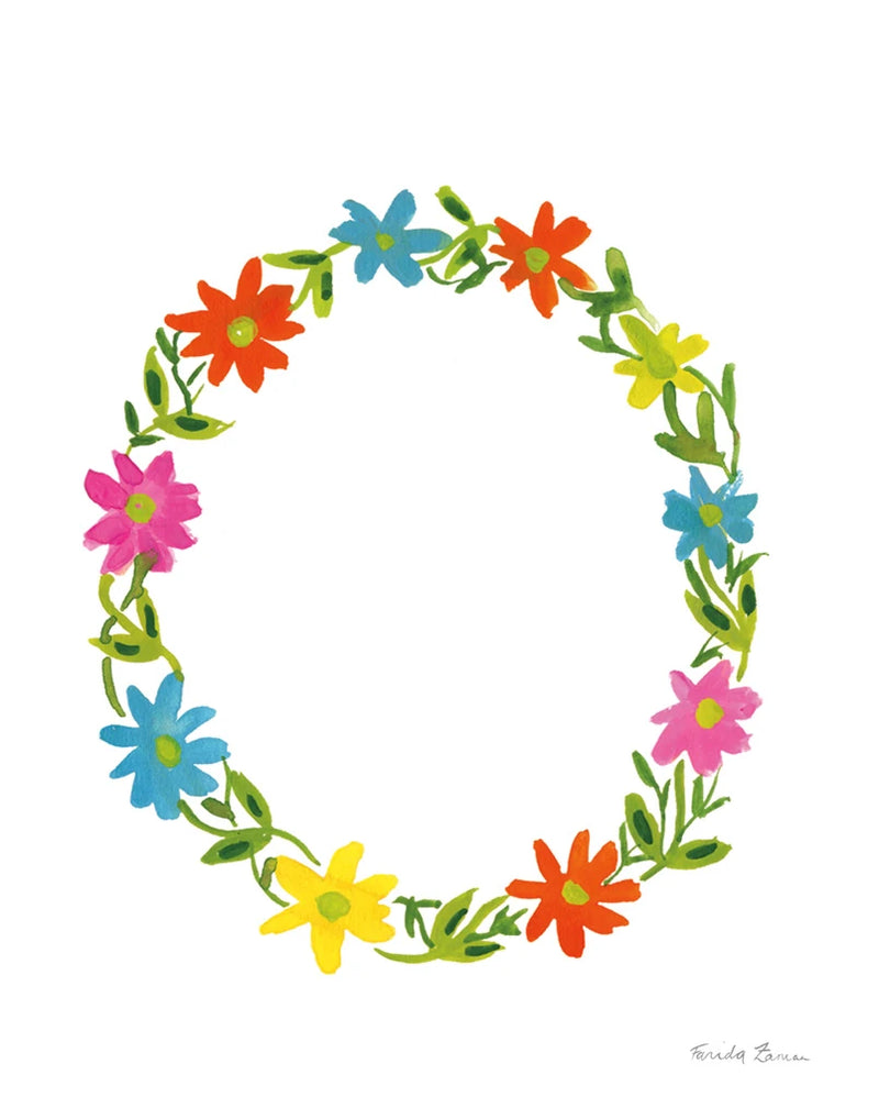 Floral Alphabet Letter XV by Farida Zaman