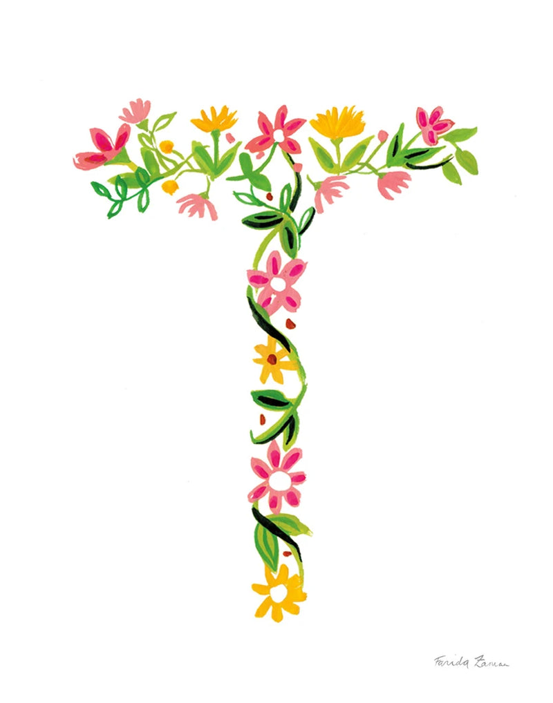 Floral Alphabet Letter XX by Farida Zaman
