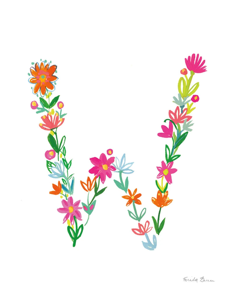 Floral Alphabet Letter XXIII by Farida Zaman