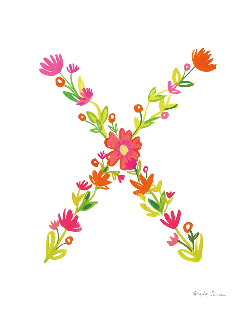 Floral Alphabet Letter XXIV by Farida Zaman