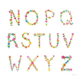 Floral Alphabet Sq II by Farida Zaman. SKU 65968a. Archival Giclee Fine art print for wall decor.